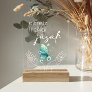 ESPdecor, organiskā stikla dekors "Citreiz", ar plaukstām un taureni, 15x21cm