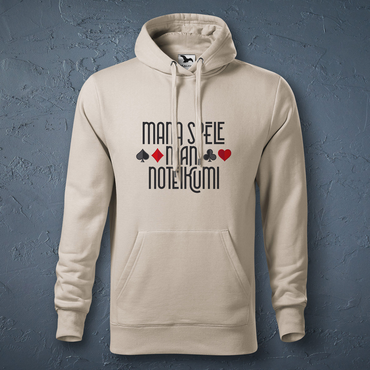 Džemperis, ar kapuci, dadzis, unisex, krēmkrāsa, Mana spēle, mani noteikumi Džemperis, ar kapuci, dadzis, unisex, krēmkrāsa, Mana spēle, mani noteikumi