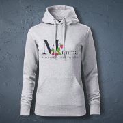 Džemperis, ar kapuci, dadzis, sieviešu, gaiši pelēks, Mamma vienmēr zina visu