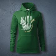 Džemperis, ar kapuci, dadzis, sieviešu, zaļš, Vāvere, Ar augsti paceltu asti