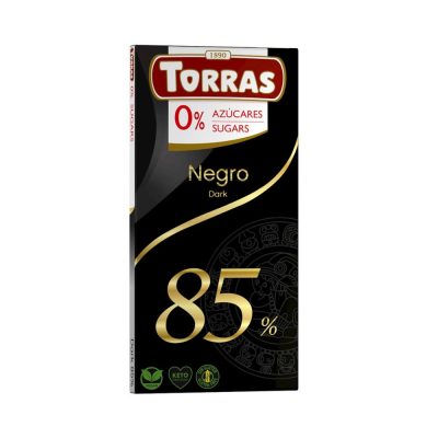 Torras, tumšā šokolāde 85%, bez pievienota cukura, bez glutēna, 75g