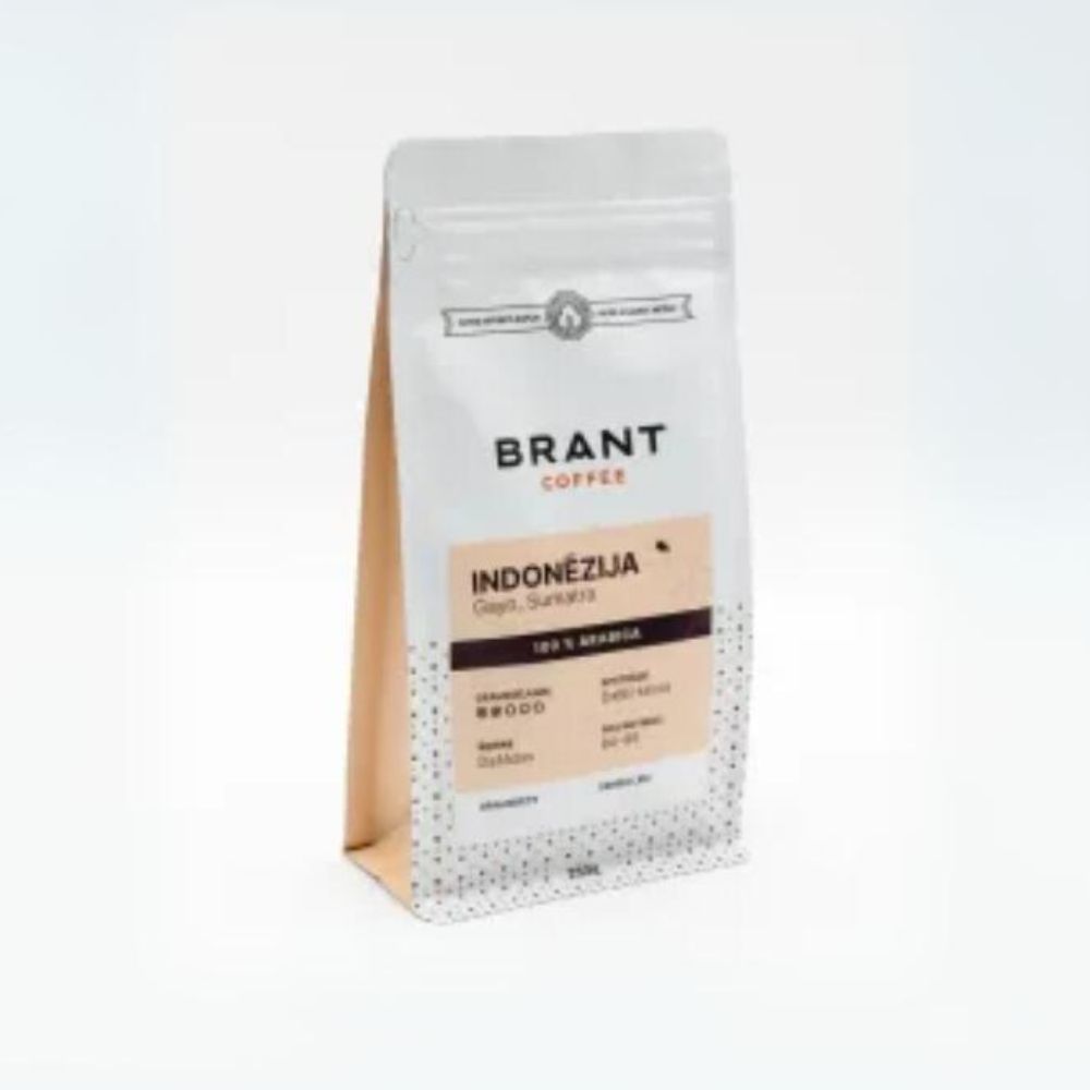 Brant Coffee, kafijas pupiņas “Sumatra Gayo”, 250g Brant Coffee, kafijas pupiņas “Sumatra Gayo”, 250g