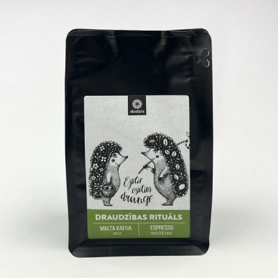 Malta kafija, 250g, Fazenda Primavera, Brazīlija, ar apelsīna, tumšās šokolādes un vaniļas garšas niansēm, Divi eži, Draudzības rituāls