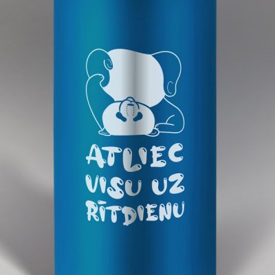 Tērauda pudele, 570ml, dadzis, zila, Panda, Atliec visu uz rītdienu