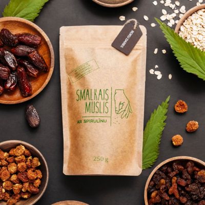 Smalkais muslis, muslis ar spirulīnu, 250g