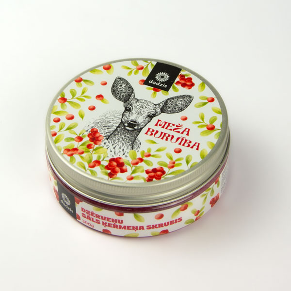 Ķermeņa skrubis, dadzis, 300g, dzērveņu, Stirna Ķermeņa skrubis, dadzis, 300g, dzērveņu, Stirna