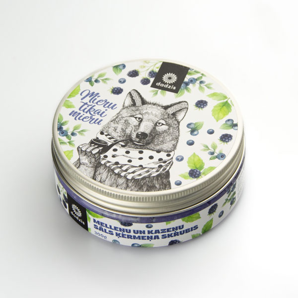 Ķermeņa skrubis, dadzis, 300g, melleņu un kazeņu, Vilks Ķermeņa skrubis, dadzis, 300g, melleņu un kazeņu, Vilks