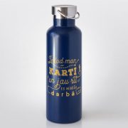 Tērauda termo pudele, dadzis, 810ml, tumši zila, Iedod man karti un jau rīt es nebūšu darbā