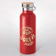 Tērauda termo pudele, dadzis, 570ml, sarkana, Ar sievu joki mazi
