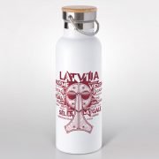 Tērauda termo pudele, dadzis, 570ml, balta, Pūces sakta