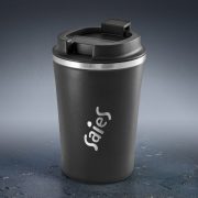 Tērauda termo krūze, zemā, 470ml, melna, Saies