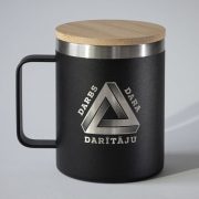 Tērauda termo krūze, dadzis, 420ml, melna, Darbs dara darītāju