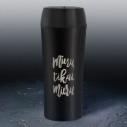 Tērauda termo krūze, dadzis, melna, Mieru tikai mieru