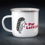 Metāla krūze, 350ml, dadzis, Ezis, Par Latviju