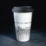 Ceļojuma krūze, 290ml, dadzis, Zebras, Black and white