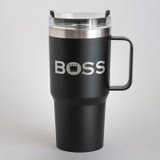 Tērauda termo krūze, 580ml, melna, Boss