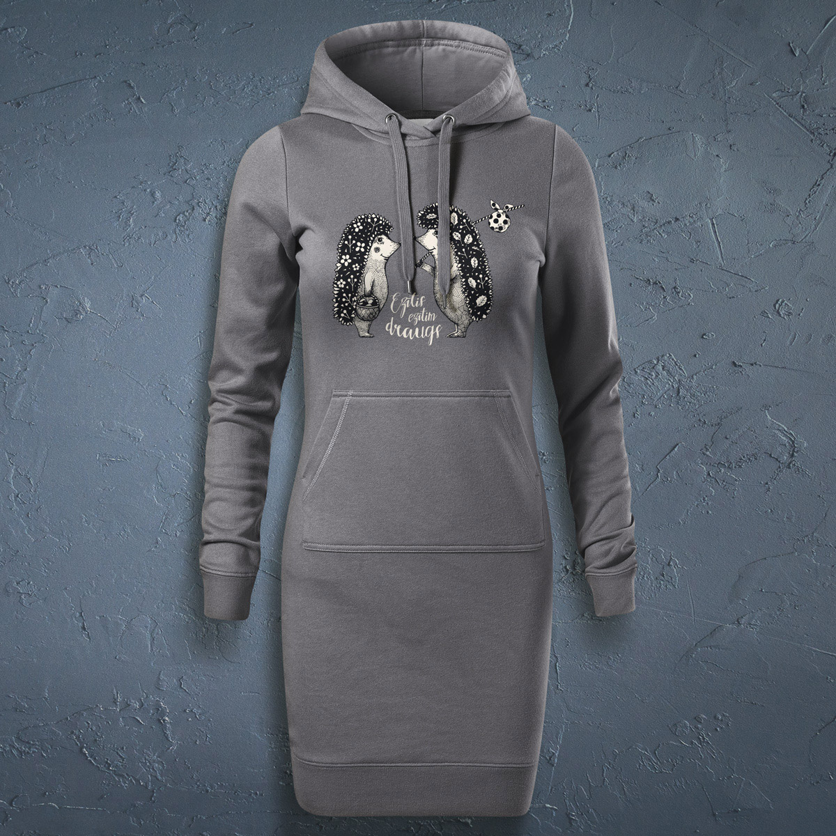 Džemperkleita, dadzis, pelēka, Divi eži, Ezītis ezītim draugs Džemperkleita, dadzis, pelēka, Divi eži, Ezītis ezītim draugs