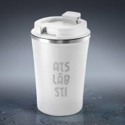 Tērauda termo krūze, dadzis, 470ml, balta, Atslābsti