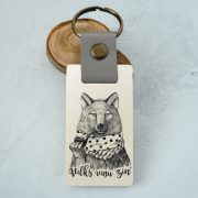 Atslēgu piekariņš, koka, dadzis, Vilks, Vilks viņu zin