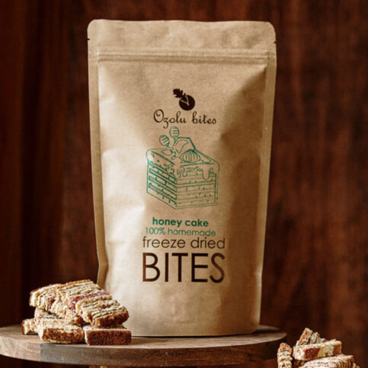 Ozolu-bites-cepumi-medus-kuka-100g Ozolu bites, liofilizēta medus kūka, 100g, brūnā paciņā