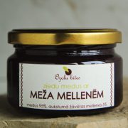 Ozolu bites, medus ar mellenēm stikla burciņā
