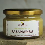 Ozolu bites, medus ar rabarberiem stikla burciņā