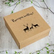 Lāzergrieztā kaste, daba, 310x310mm, Brieži, Priecīgus svētkus