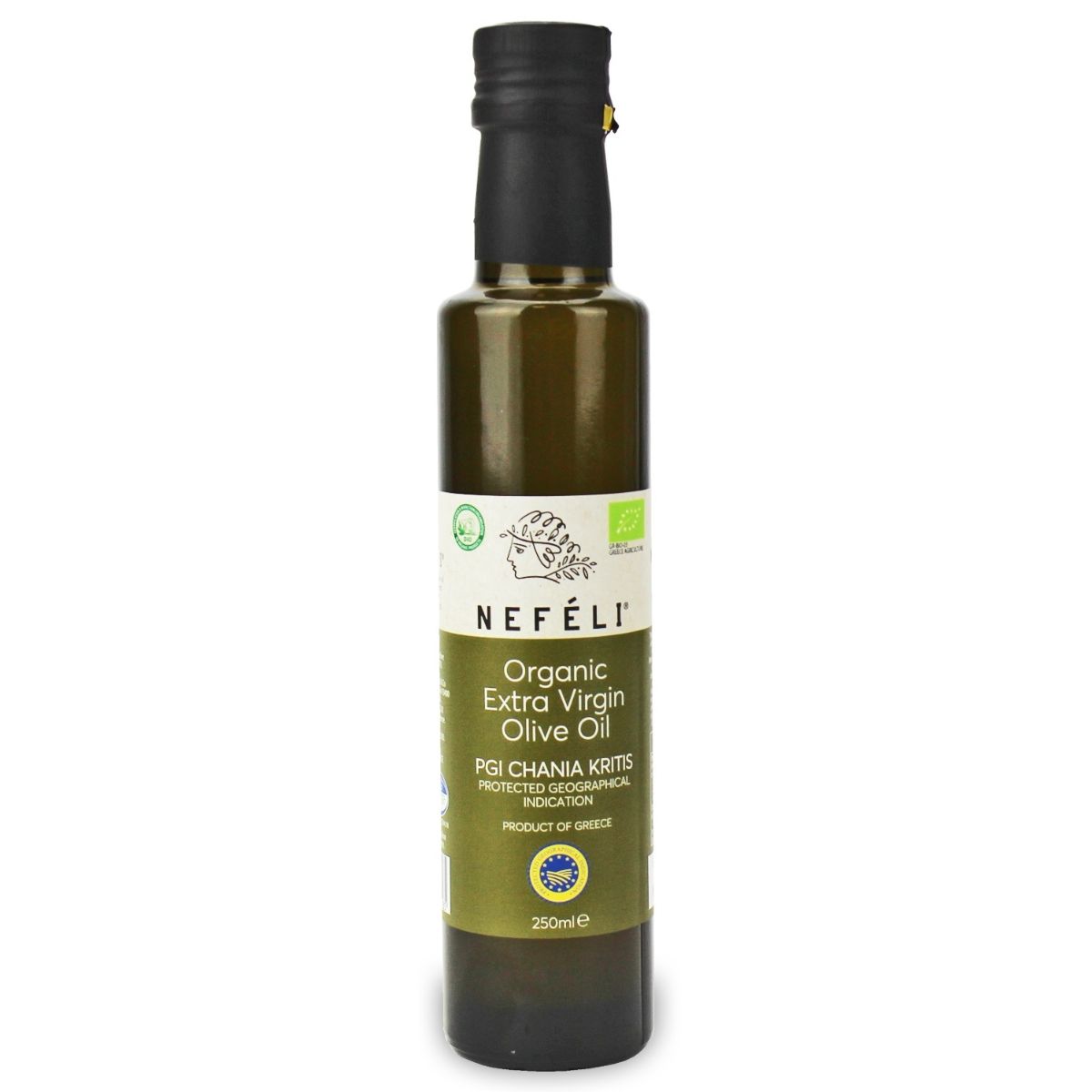 Nefeli-olīveļļa-Extra-Virgin-Krēta Nefeli, olīveļļa Extra Virgin no Krētas, tumšā pudelē