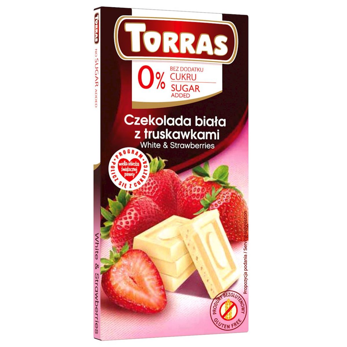 Torras-baltā-šokolāde-zemeņu Torras, baltā šokolāde ar zemenēm