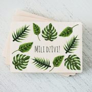 Koka magnēts, daba, 50x70mm, Lapas, Mīli dzīvi