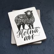 Koka magnēts, dadzis, 50x70mm, Aita, Melnā avs