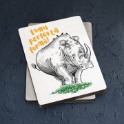 Koka magnēts, dadzis, 50x70mm, Degunradzis, Esmu perfektā formā