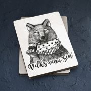 Koka magnēts, dadzis, 50x70mm, Vilks, Vilks viņu zin