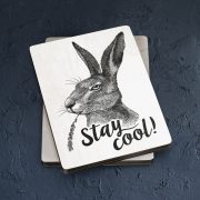 Koka magnēts, dadzis, 50x70mm, Zaķis, Stay cool