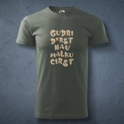 T-krekls, dadzis, unisex, zaļganpelēks, Gudri dirst nav malku cirst