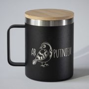 Tērauda termo krūze, dadzis, 420ml, melna, Putns, Ar putniem