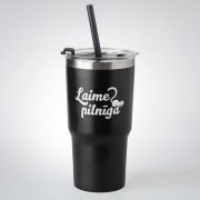 Tērauda termo krūze, 550ml, melna, Laime pilnīga