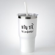 Tērauda termo krūze, 550ml, balta, Nav tā kā izskatās