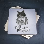 Krūžu paliktnis, koka, dadzis, Kaķis, Not monday again