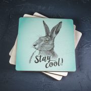 Krūžu paliktnis, koka, dadzis, Zaķis, Stay cool