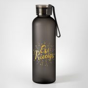 BPA free pudele, dadzis, 600ml, melna, Esi priecīgs